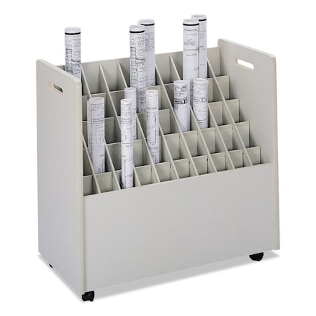 Laminate Mobile Roll Files, 50 Comps, 30.25w X 15.75d X 29.25h, Putty